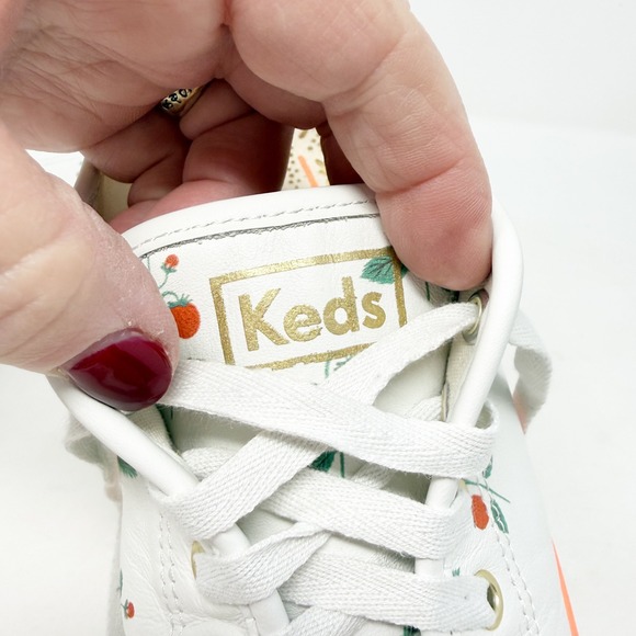 Keds x Rifle Paper Kickstart Leather Sneakers Strawberry Design 9.5 - Picture 8 of 11